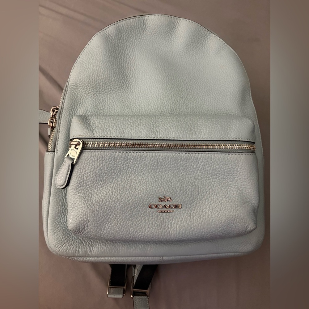 Baby blue Coach backpack 🎒